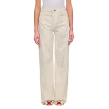 HALFBOY - Beige Crepe Pattern Wide Leg Jeans - Größe 26 - beige HALFBOY - Beige Crepe Pattern Wide Leg Jeans - Größe 26 - beige