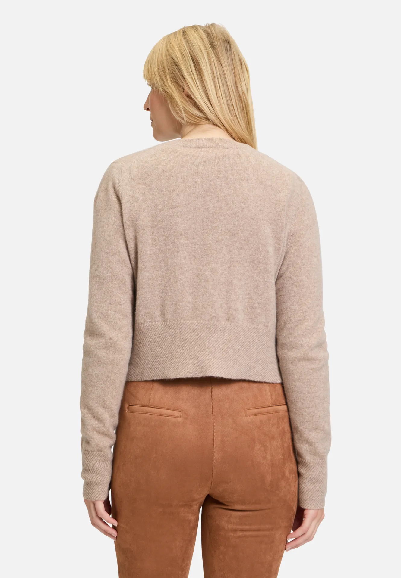 Kaschmir-Strickjacke mit Rippbündchen Kaschmir-Strickjacke mit Rippbündchen