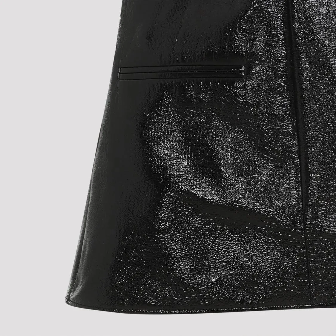 Courrèges - Black Cotton 2 Pockets Vinyl A-Line Dress - Größe 36 - schwarz – Bild 3