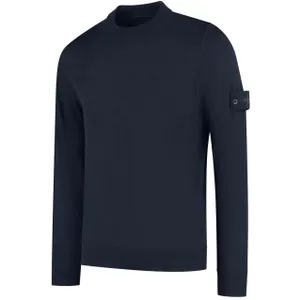Stone Island - Heren Logo Patch Sweater Wool Blauw - Größe XL - blau Stone Island - Heren Logo Patch Sweater Wool Blauw - Größe XL - blau