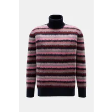 Piacenza 1733 - Herren - Cashmere Rollkragenpullover rosé/navy/grau gestreift Piacenza 1733 - Herren - Cashmere Rollkragenpullover rosé/navy/grau gestreift