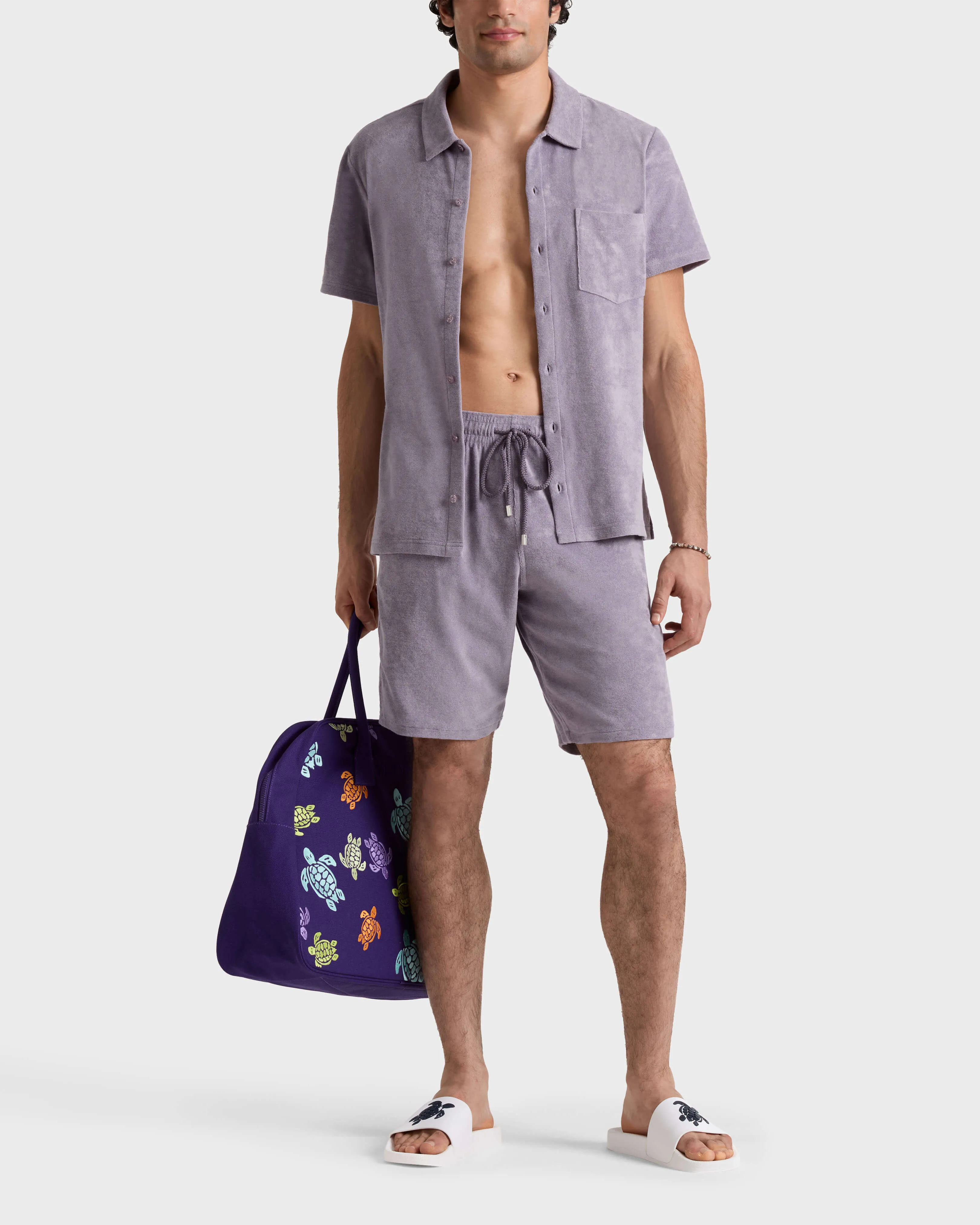 Vilebrequin - Jacquard-bermudashorts Aus Frottee - Bermuda - Bolide - Violett - Größe M – Bild 3