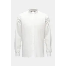 Cruna - Herren - Seersucker Hemd Grandad-Kragen weiß Cruna - Herren - Seersucker Hemd Grandad-Kragen weiß