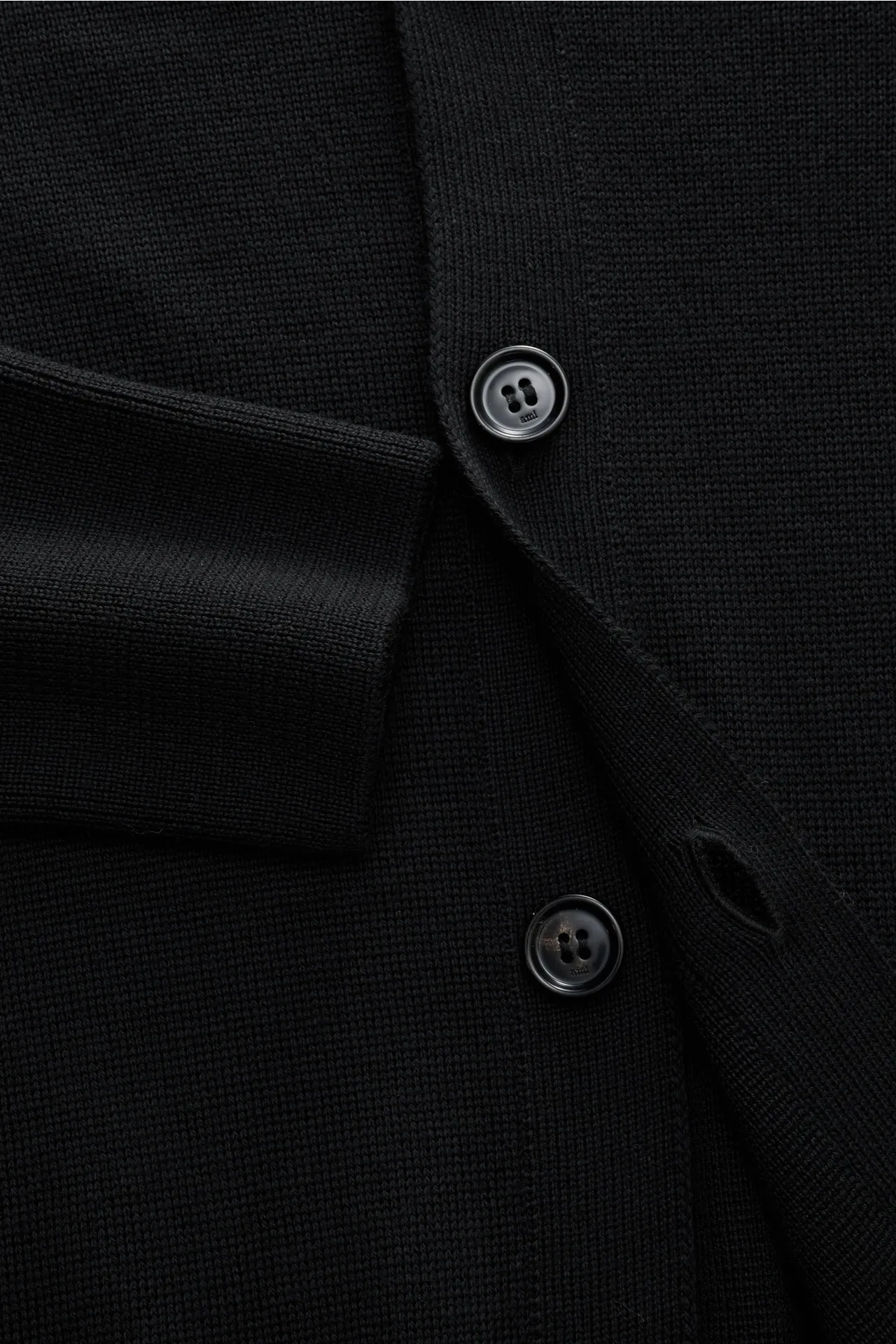 Ami Paris - Herren - Merino Cardigan schwarz – Bild 3