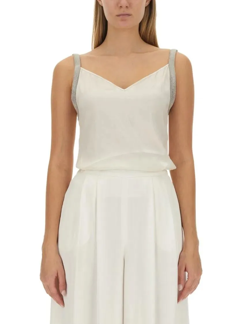 Fabiana Filippi - Satin Lingerie Top - Größe 40 - weiß Fabiana Filippi - Satin Lingerie Top - Größe 40 - weiß