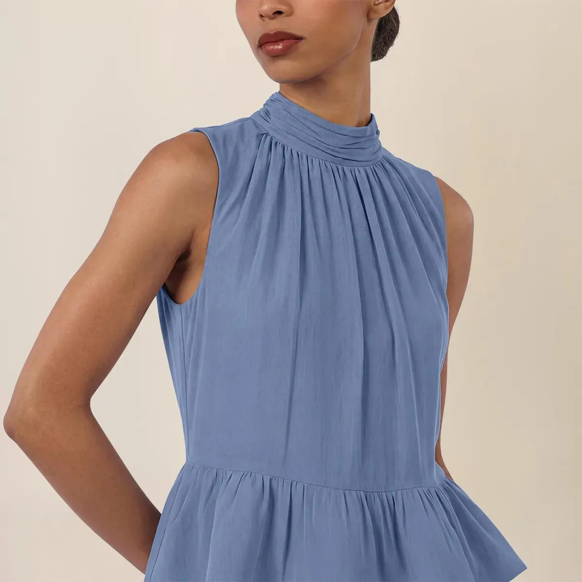 Apart - Top mit Volant - Größe 46 - blau – Bild 3