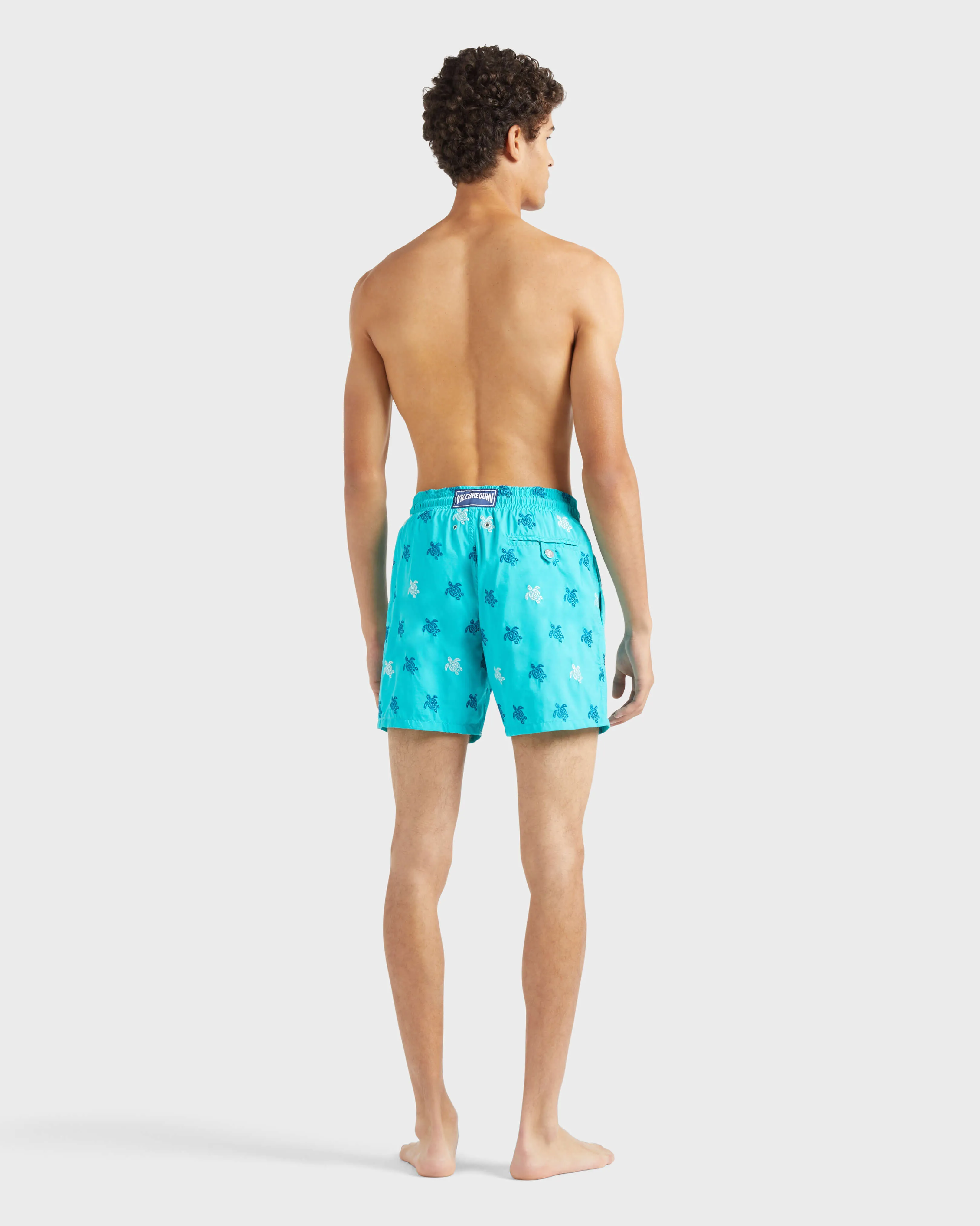 Vilebrequin - Micro Ronde Des Tortues Diagonale Badeshorts Mit Stickerei Für Herren – Limitierte Serie - Bademode - Mistral - Grün - Größe XXL – Bild 4