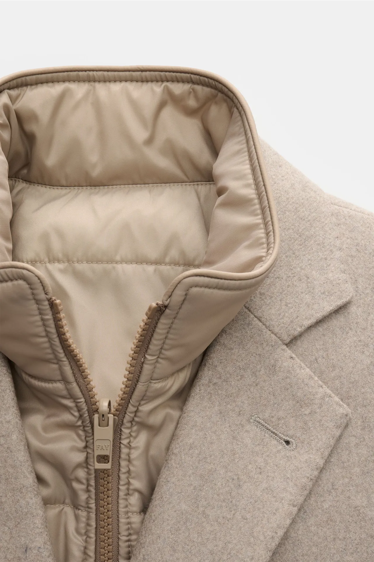 Fay - Herren - Mantel 'Double Coat' mit Weste beige – Bild 4