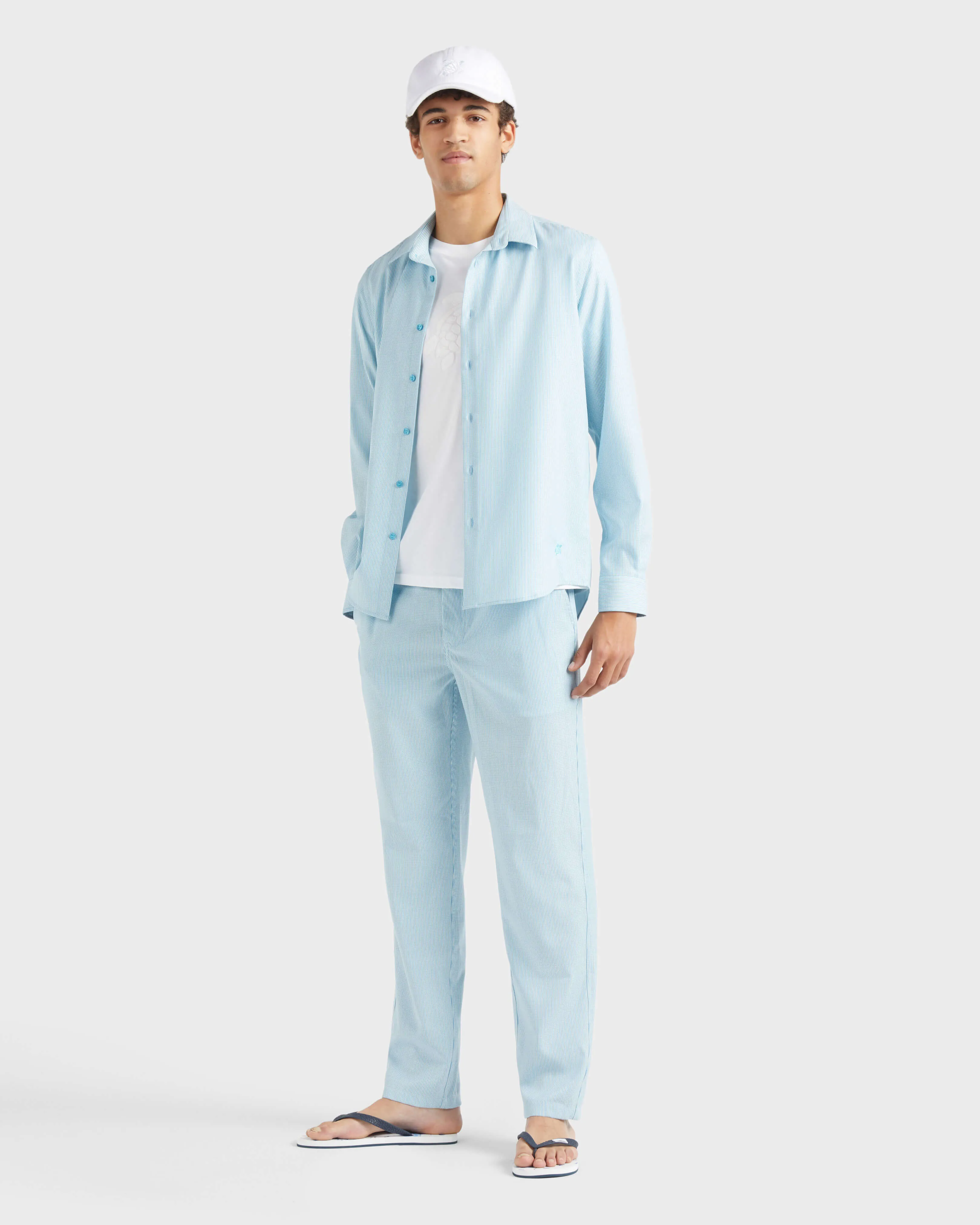 Vilebrequin - Figurbetontes Micro Rayures Wollhemd Für Herren - Hemd - Cool - Blau - Größe L – Bild 6