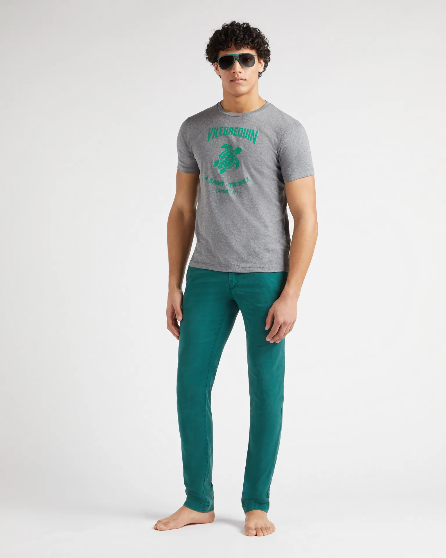 Vilebrequin - T-shirt Aus Baumwolle Mit Logoprägung Für Herren - T-shirt - Portisol - Grau - Größe M – Bild 5