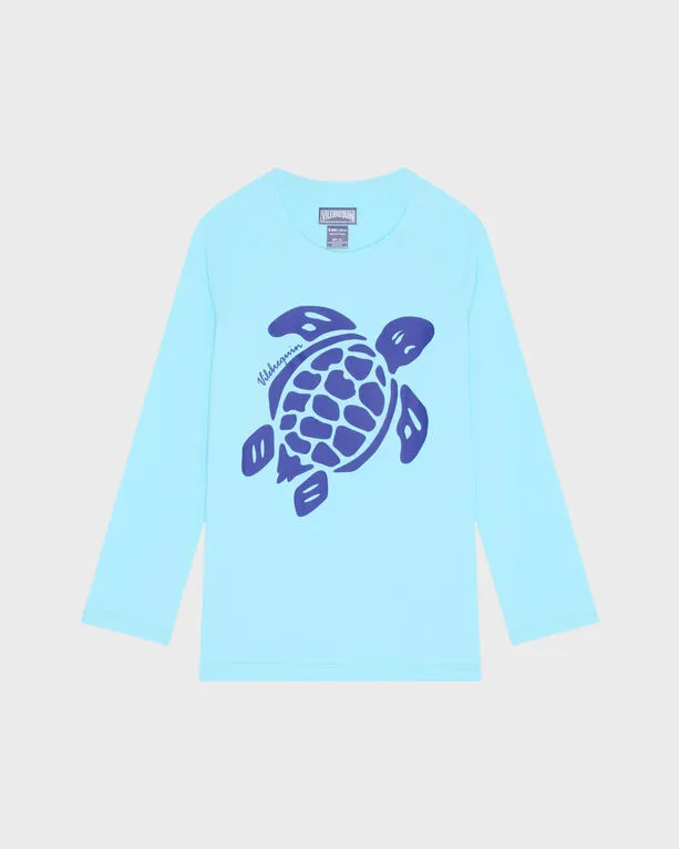 Vilebrequin - Langärmeliger Turtle Rashguard Für Jungen - Rashguard - Glassy-y - Blau - Größe 12 Vilebrequin - Langärmeliger Turtle Rashguard Für Jungen - Rashguard - Glassy-y - Blau - Größe 12