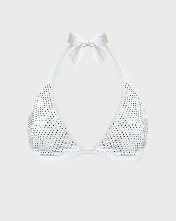 Vilebrequin - Neckholder-bikinioberteil Mit Strass Für Damen - Bademode - Flecha - Weiss - Größe L Vilebrequin - Neckholder-bikinioberteil Mit Strass Für Damen - Bademode - Flecha - Weiss - Größe L