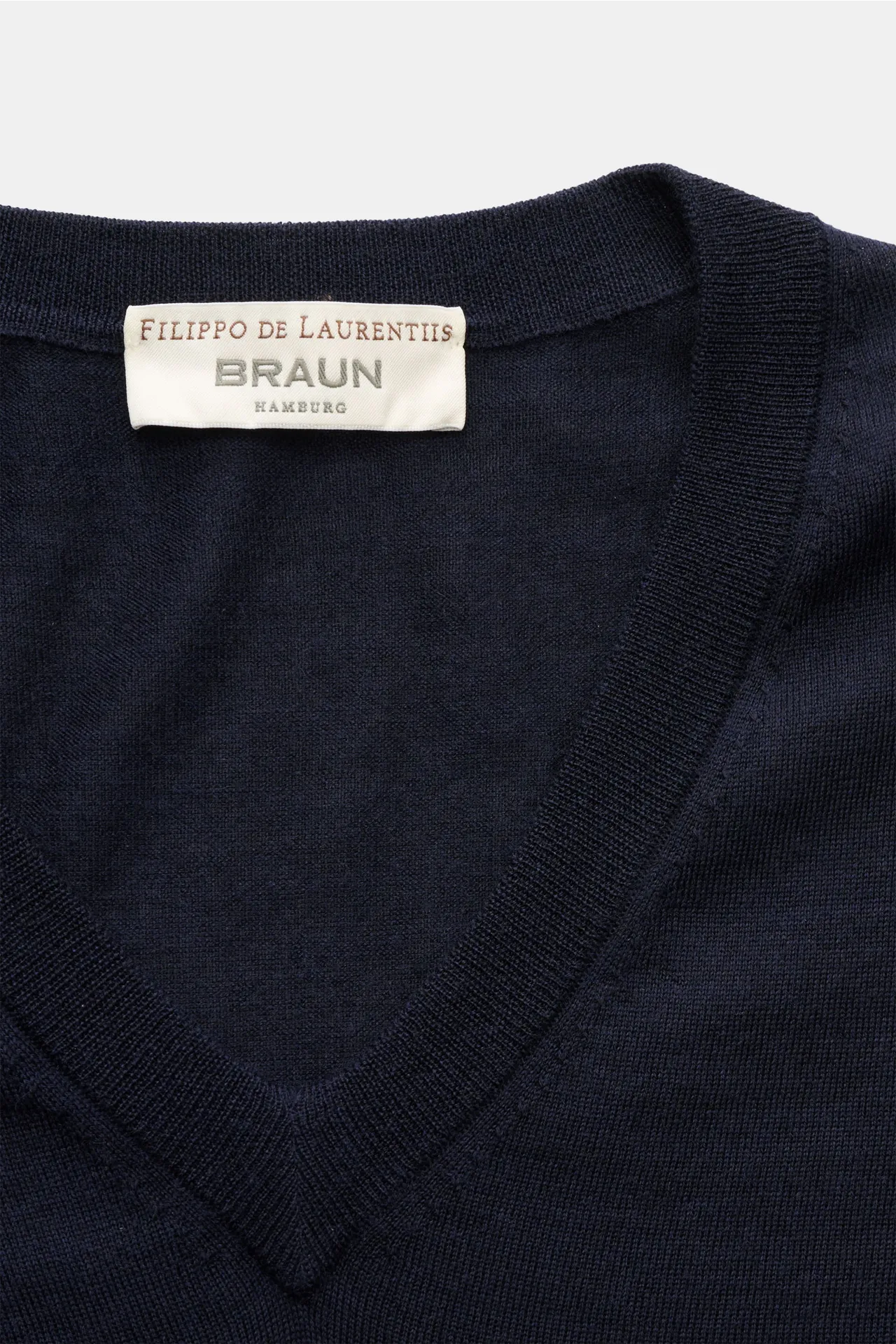 Filippo de Laurentiis - Herren - Feinstrick-V-Neck Pullover navy – Bild 2