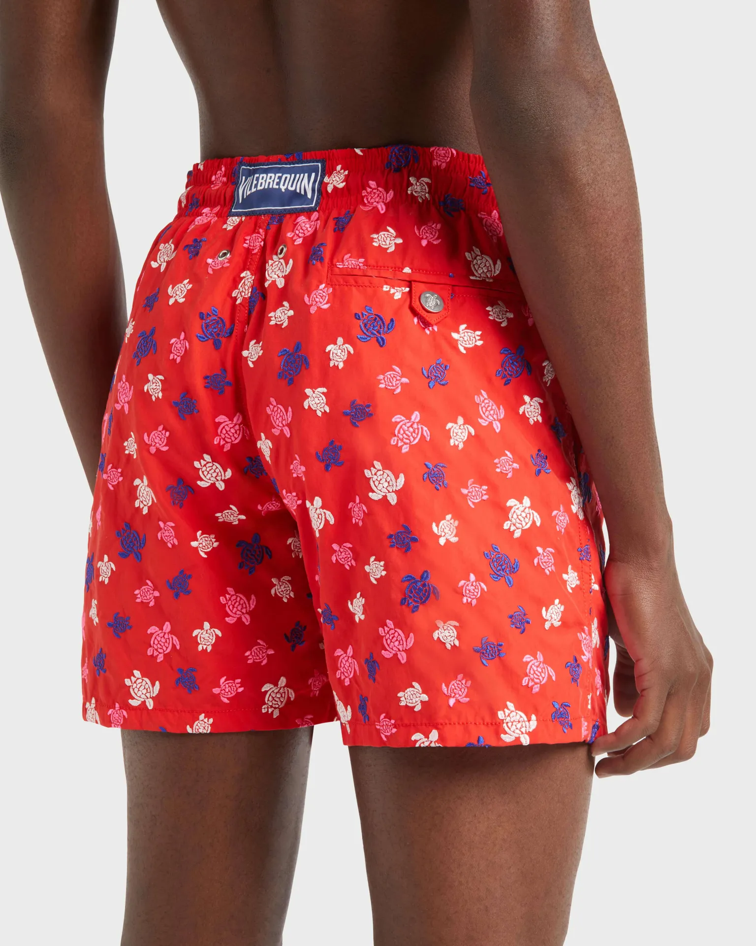 Vilebrequin - Ronde Des Tortues Badeshorts Mit Stickerei Für Herren – Limitierte Serie - Bademode - Mistral - Rot - Größe M – Bild 6
