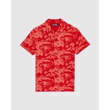 Vilebrequin - Baumwoll-polohemd Mit Lightening Flower-print Für Herren - Polohemd - Moussure - Rot - Größe XL Vilebrequin - Baumwoll-polohemd Mit Lightening Flower-print Für Herren - Polohemd - Moussure - Rot - Größe XL