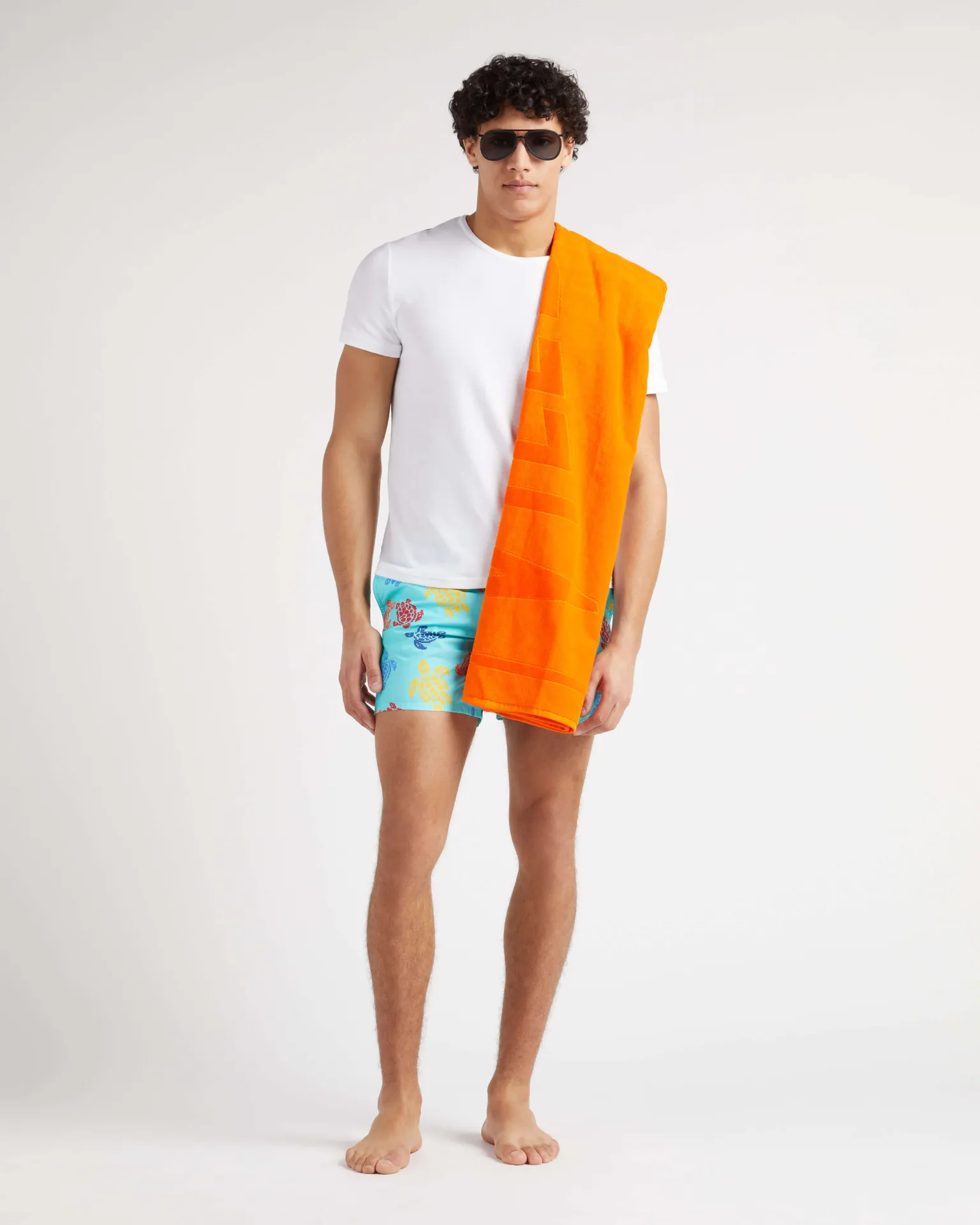 Vilebrequin - Ronde Des Tortues Tricot Badeshorts Für Herren – Vilebrequin X Falke - Bademode - Moorea - Blau - Größe XS – Bild 5