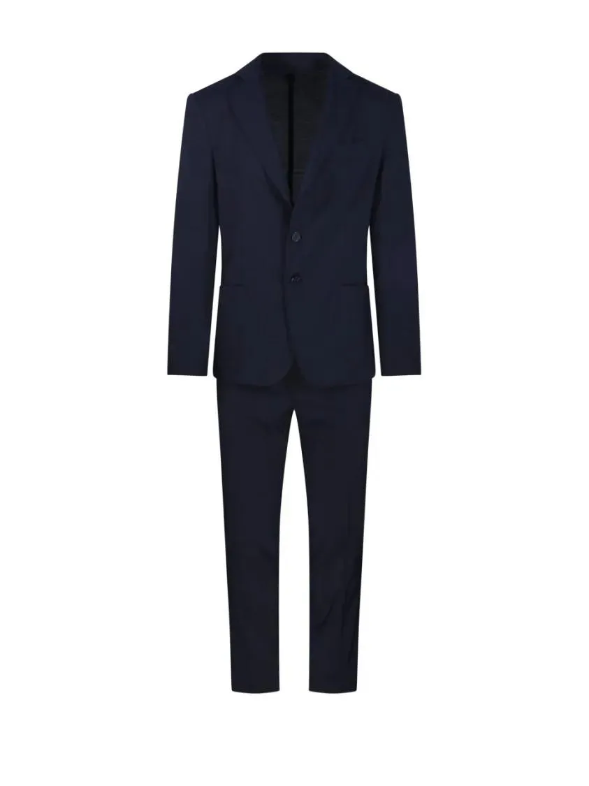 SANTANIELLO - Tailored Black Suit With Notch Lapels And Two-Butt - Größe 54 - blau SANTANIELLO - Tailored Black Suit With Notch Lapels And Two-Butt - Größe 54 - blau