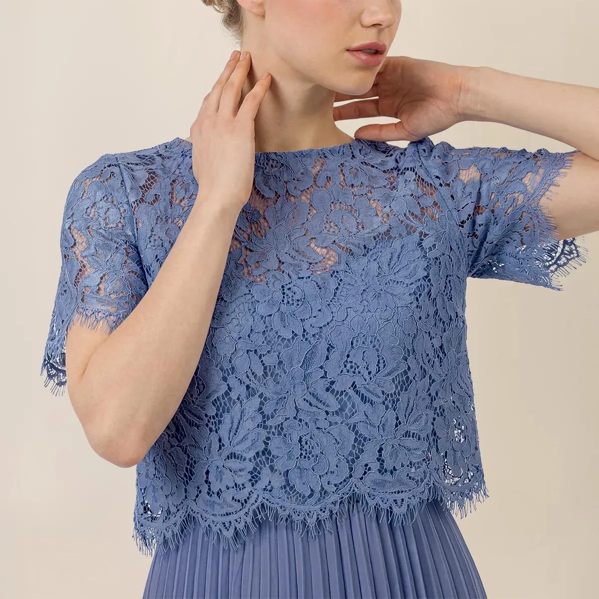 Apart - Abendkleid mit Spitzenjacke - Größe 36 - blau – Bild 3