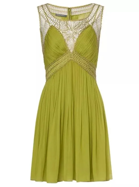 Alberta Ferretti - Olive Green Short Dress - Größe 44 - green Alberta Ferretti - Olive Green Short Dress - Größe 44 - green