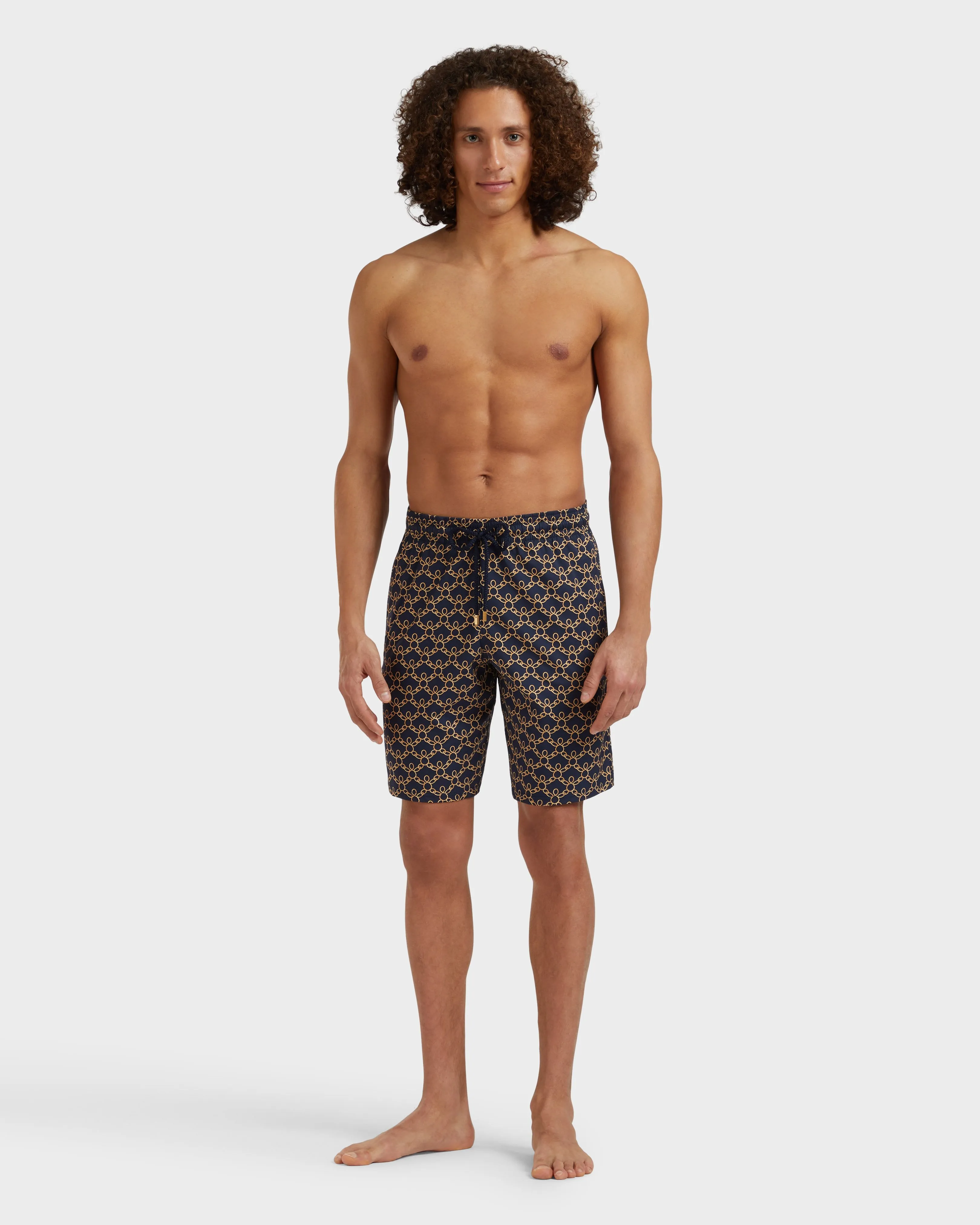 Vilebrequin - Lange Turtles Chain Stretch-badeshorts Für Herren - Bademode - Okorise - Blau - Größe S – Bild 3