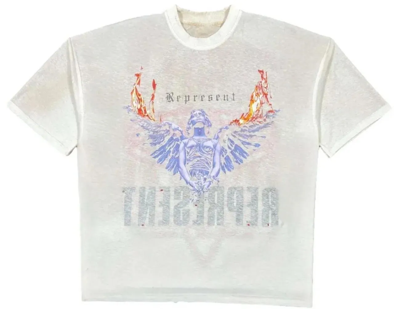 Represent - T-Shirts And Polos Washed Ecru - Größe L - beige – Bild 3