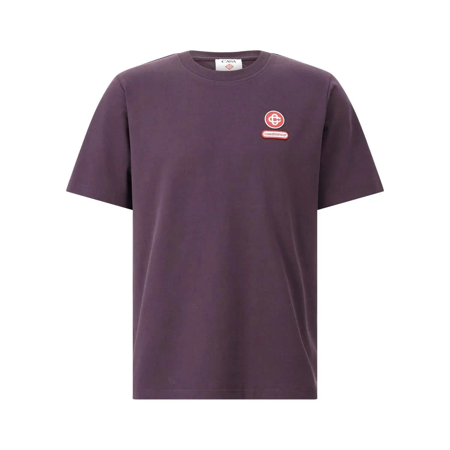 Casablanca - "Logo Patch" T-Shirt – Purple Organic Cotton - Größe XL - violett Casablanca - "Logo Patch" T-Shirt – Purple Organic Cotton - Größe XL - violett