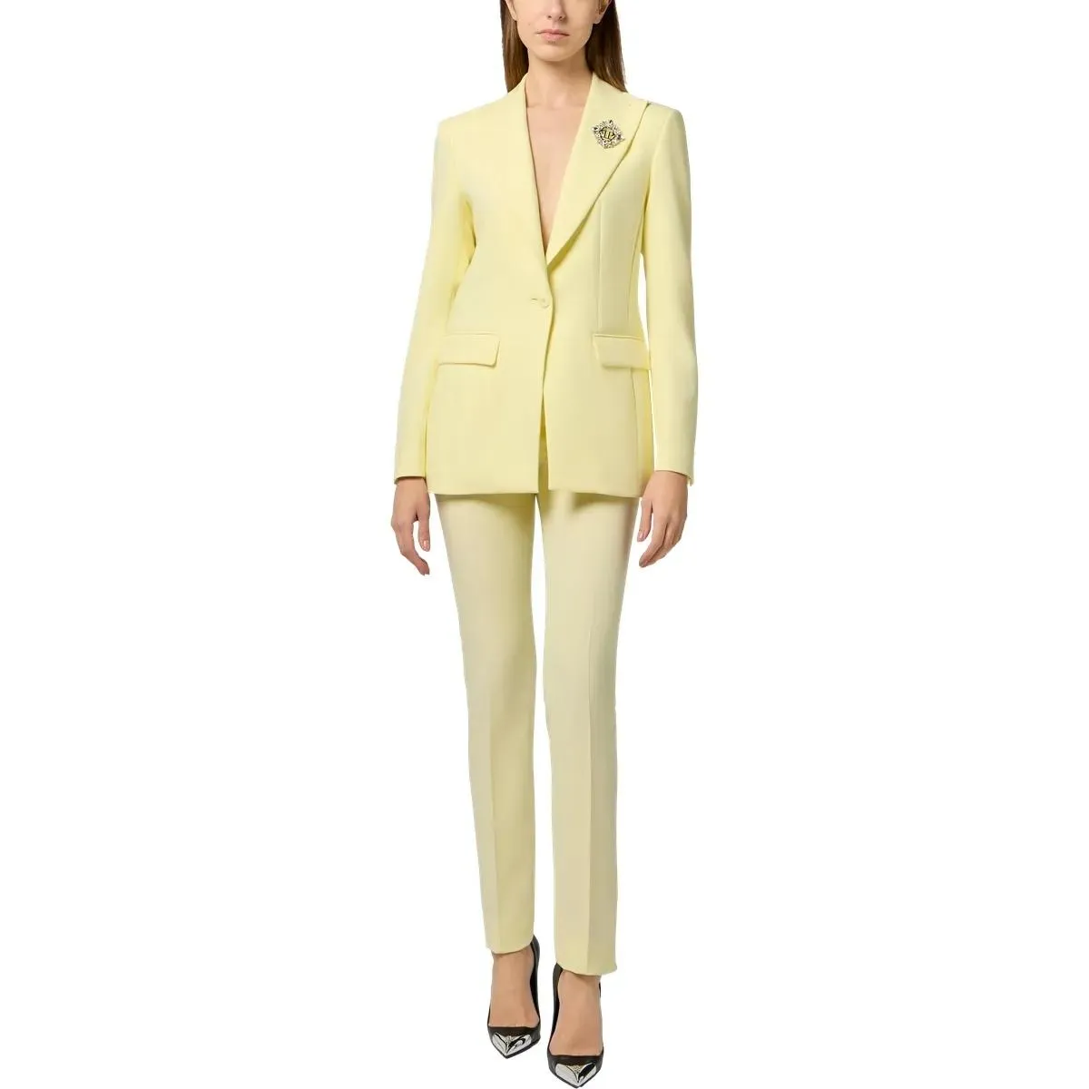 Philipp Plein - Wool Fitted Single-Breasted Blazer - Größe L - gelb – Bild 2