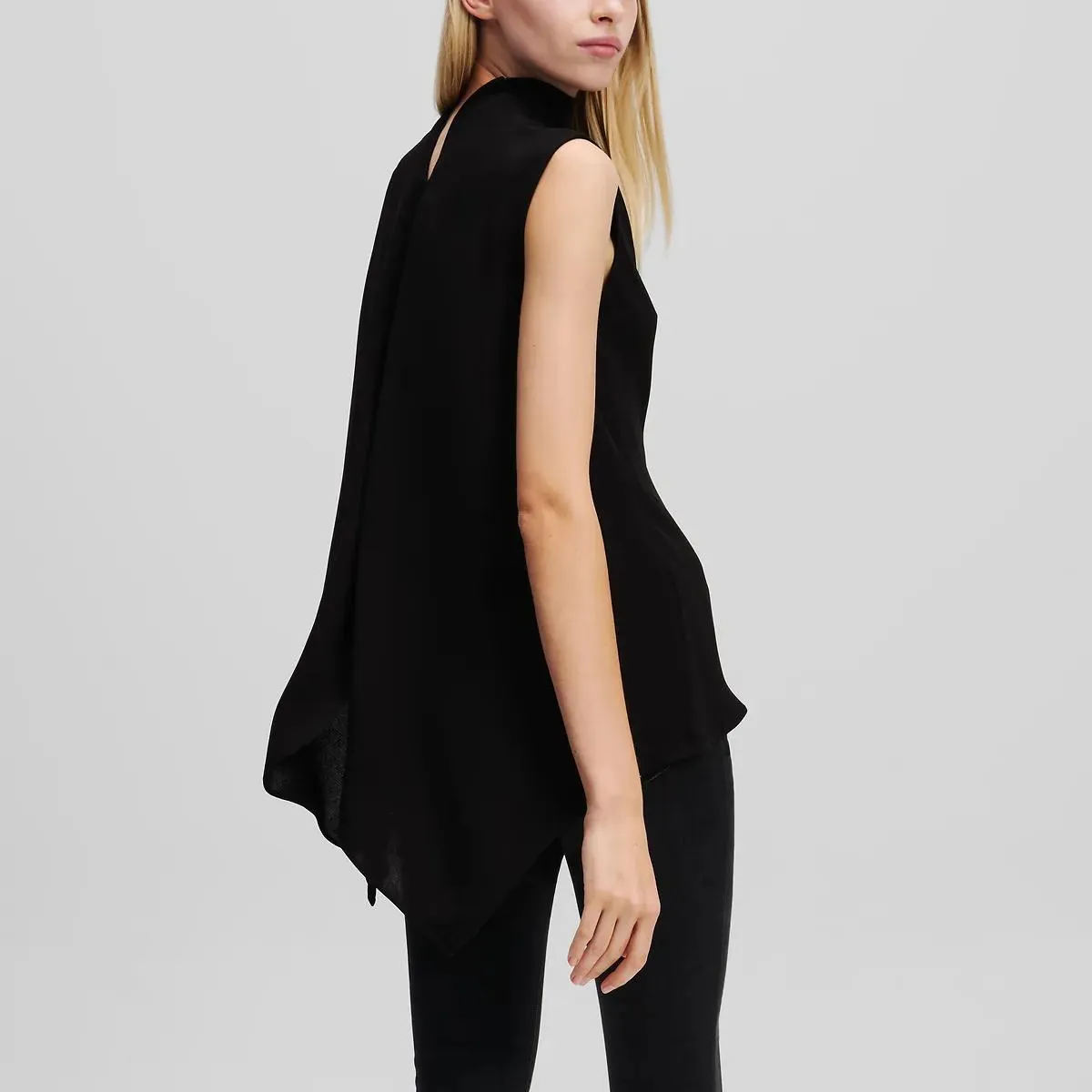 Karl Lagerfeld - ÄRMELLOSE BLUSE - Größe 40 - schwarz – Bild 2