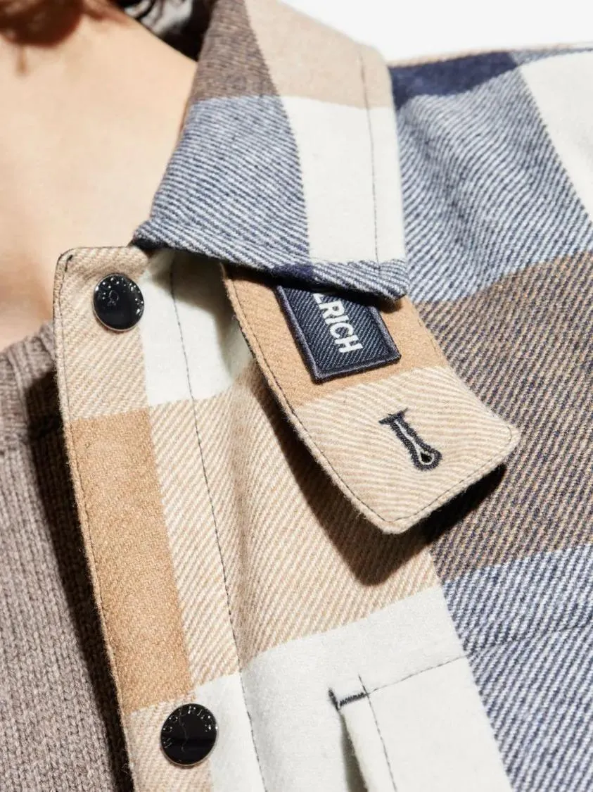 Woolrich - Checked Shirt Jacket - Größe L - beige – Bild 4