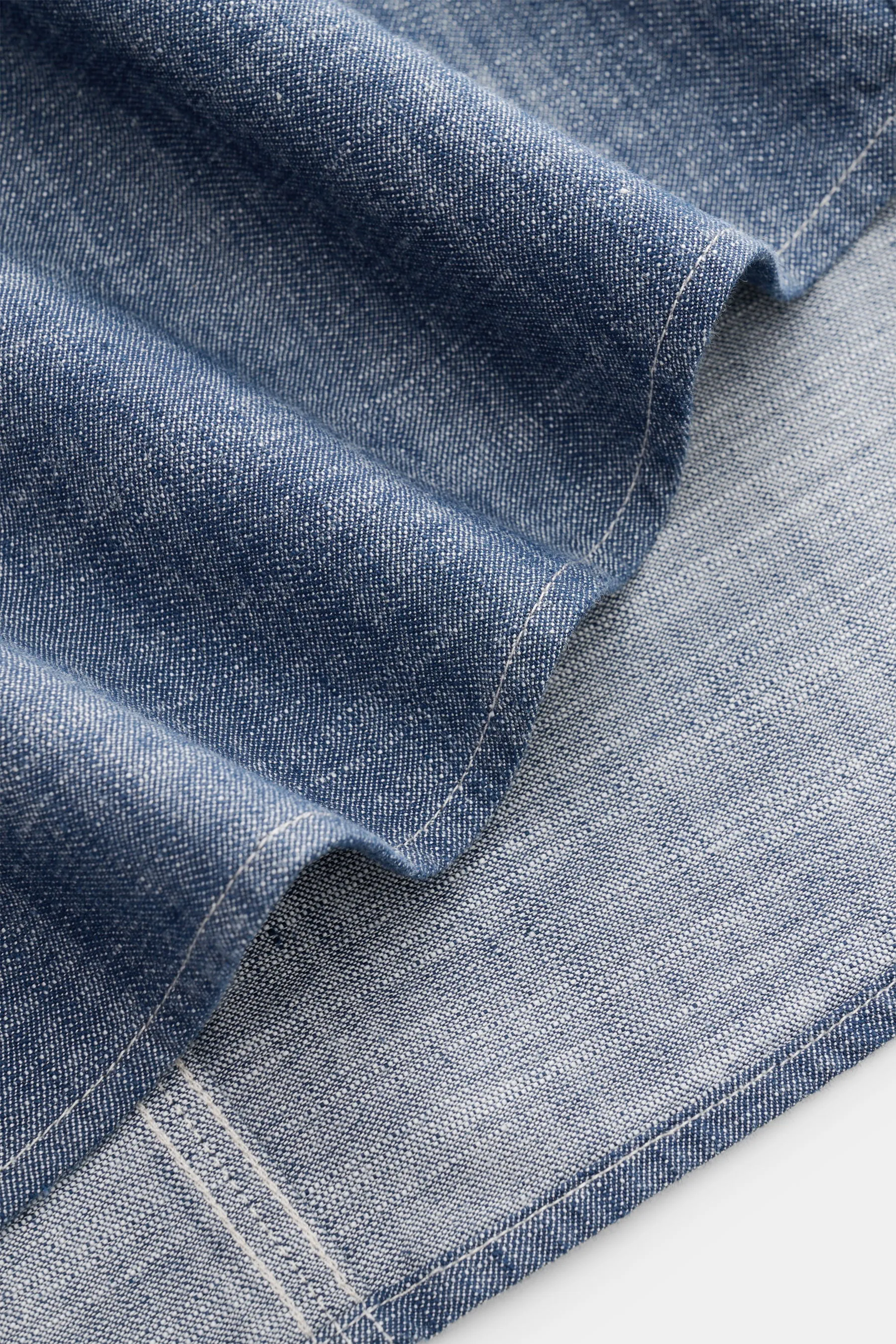 Closed - Herren - Chambray-Hemd schmaler Kragen graublau – Bild 4