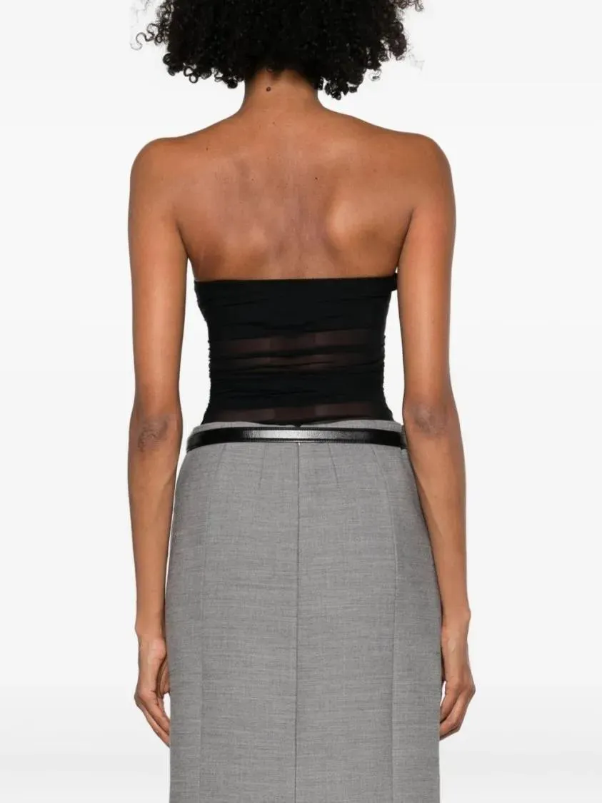 Amazuin - Ruched Black Bodysuit - Größe ONE SIZE - schwarz – Bild 4