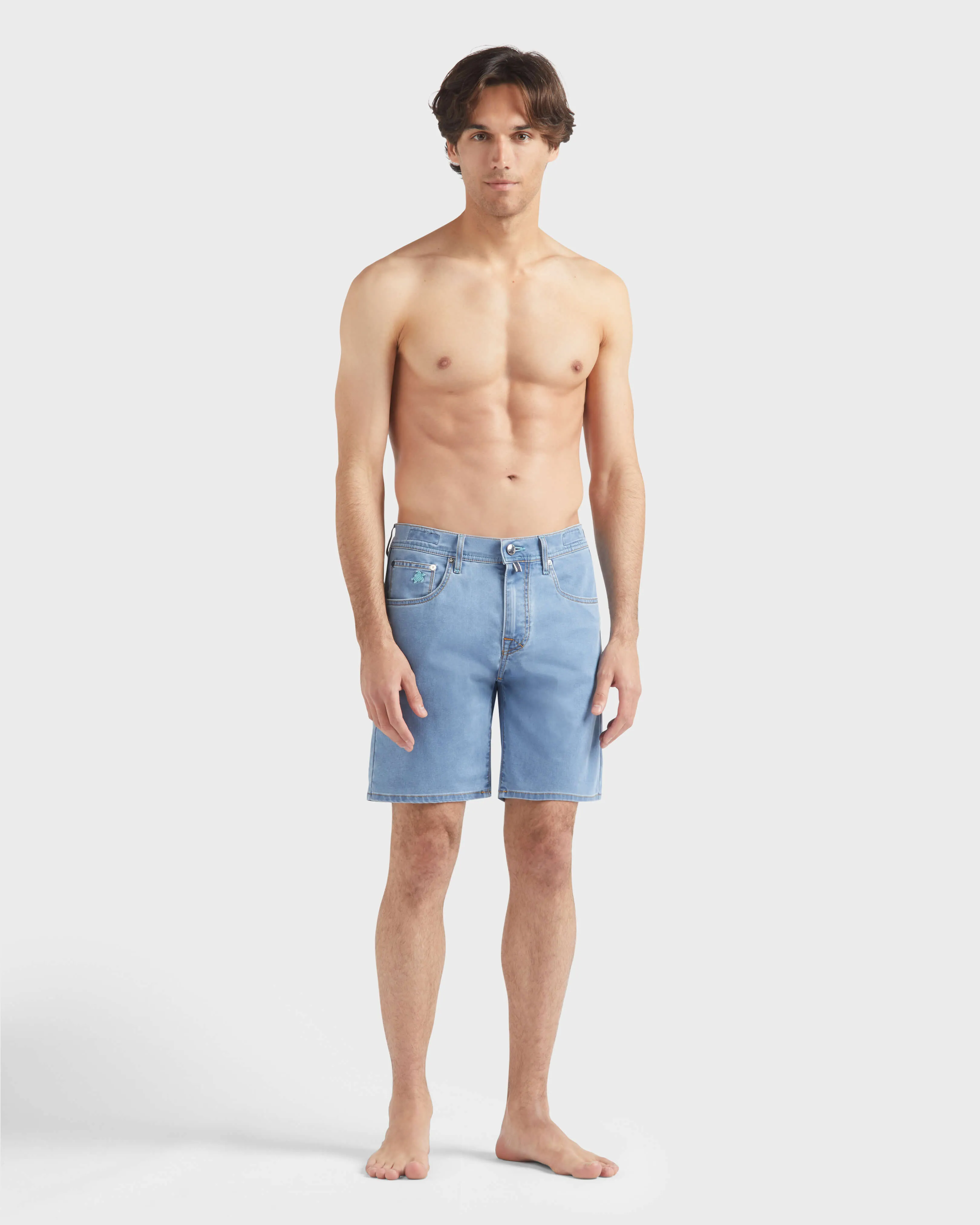 Vilebrequin - Starfish And Turtles Badeshorts Aus Denim Für Herren - Bermuda - Garonne - Blau - Größe 30 – Bild 3