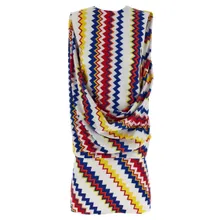 Missoni - Zigzag Pattern Peplos Minidress With Draped Front - Größe 42 - bunt Missoni - Zigzag Pattern Peplos Minidress With Draped Front - Größe 42 - bunt