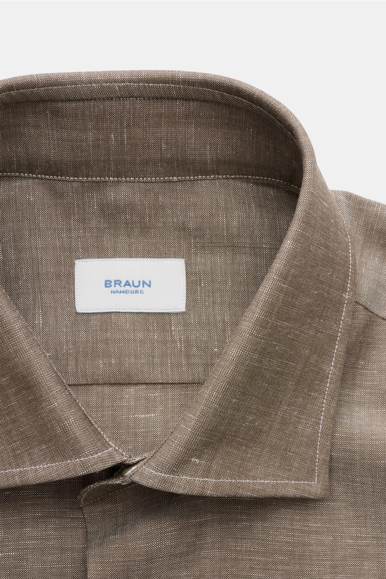 Gherardi - Herren - Casual Hemd Haifisch-Kragen braun meliert – Bild 2