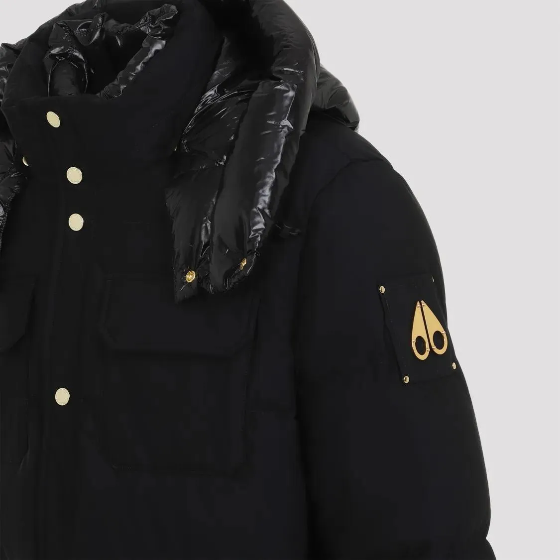 Moose Knuckles - Feather Down Jacket With Design And Functional Poc - Größe XL - schwarz – Bild 2