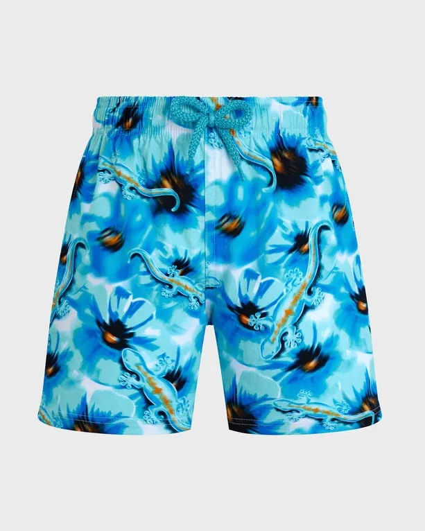 Vilebrequin - Poppies And Geckos Stretch-badeshorts Für Jungen - Bademode - Jirise - Blau - Größe 14 Vilebrequin - Poppies And Geckos Stretch-badeshorts Für Jungen - Bademode - Jirise - Blau - Größe 14
