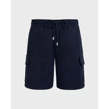 Vilebrequin - Einfarbige Leinen-bermudashorts Mit Cargotaschen Für Herren - Bermuda - Baie - Blau - Größe L Vilebrequin - Einfarbige Leinen-bermudashorts Mit Cargotaschen Für Herren - Bermuda - Baie - Blau - Größe L