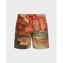 Vilebrequin - Sortie Du Port De St Tropez 360° Badeshorts Für Herren - Vilebrequin X Paul Signac - Bademode - Moopea - Rot - Größe L Vilebrequin - Sortie Du Port De St Tropez 360° Badeshorts Für Herren - Vilebrequin X Paul Signac - Bademode - Moopea - Rot - Größe L