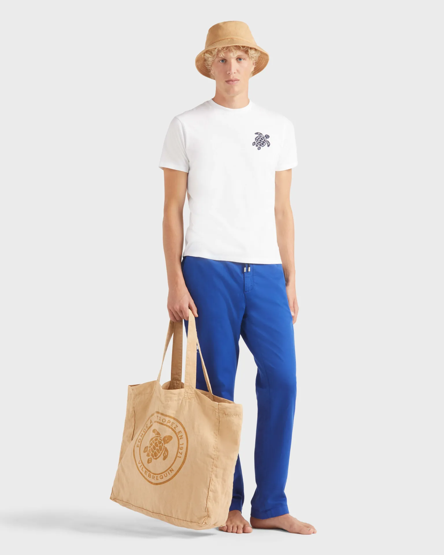 Vilebrequin - Solid Baumwollhose Mit Elastikbund Für Herren - Jeanshose - Clemence - Blau - Größe 34 – Bild 5