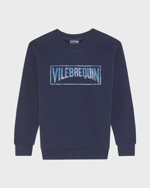 Vilebrequin - Sweatshirt Aus Bio-baumwolle Mit Geflocktem Vilebrequin-logo Für Kinder - Sweatshirt - Garibou - Blau - Größe 2 Vilebrequin - Sweatshirt Aus Bio-baumwolle Mit Geflocktem Vilebrequin-logo Für Kinder - Sweatshirt - Garibou - Blau - Größe 2