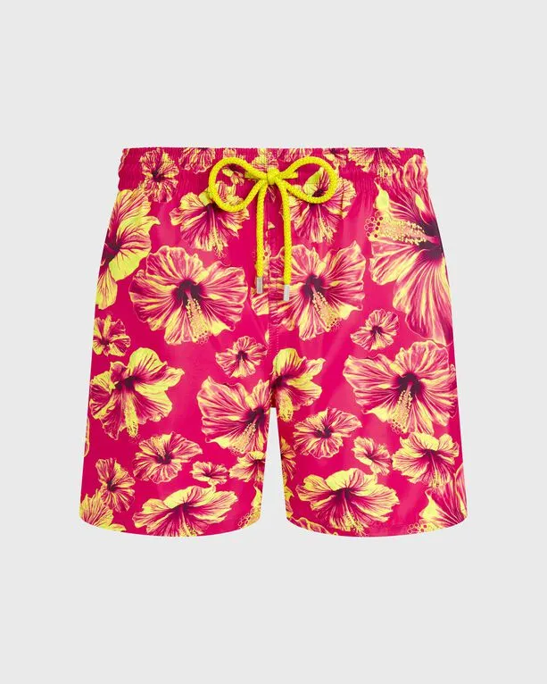 Vilebrequin - Ultraleichte Und Verstaubare Macro Hibiscus Badeshorts Für Herren - Bademode - Mahina - Rosa - Größe XXXL Vilebrequin - Ultraleichte Und Verstaubare Macro Hibiscus Badeshorts Für Herren - Bademode - Mahina - Rosa - Größe XXXL