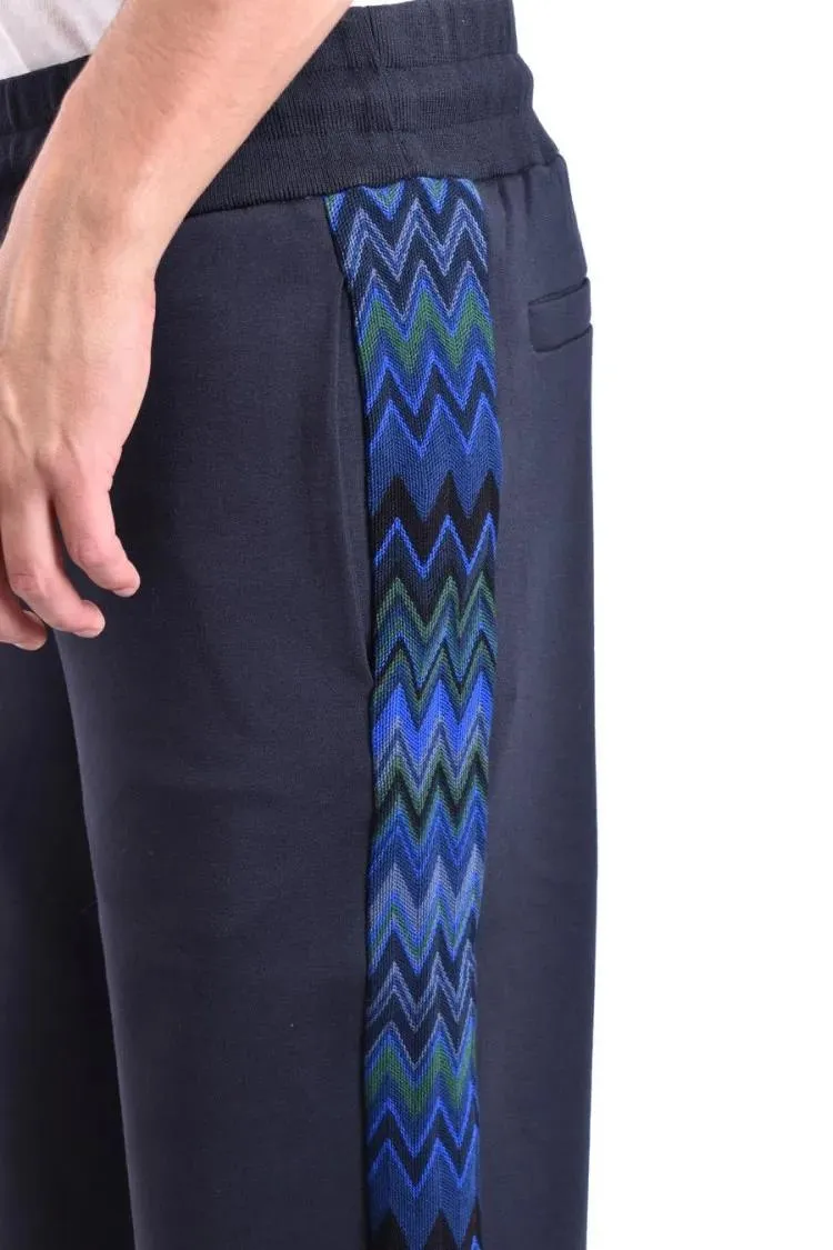 Missoni - Sky Blue Trousers With Zigzag Pattern - Größe M - schwarz
