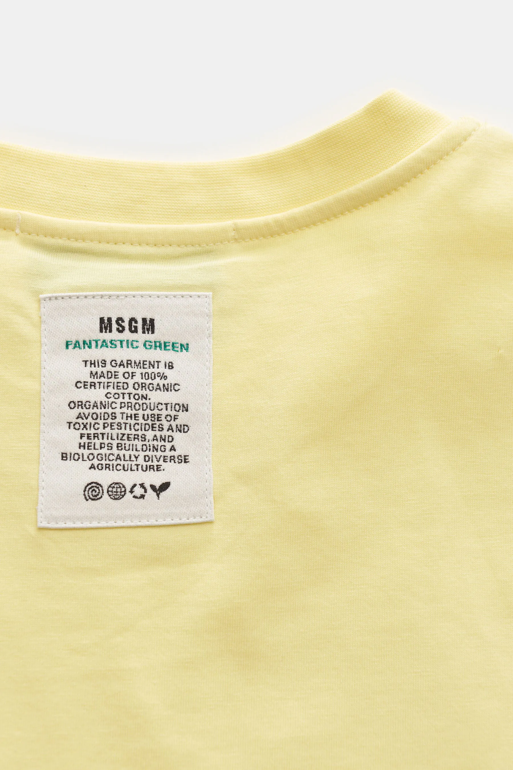 MSGM - Herren - Rundhals-T-Shirt hellgelb – Bild 5