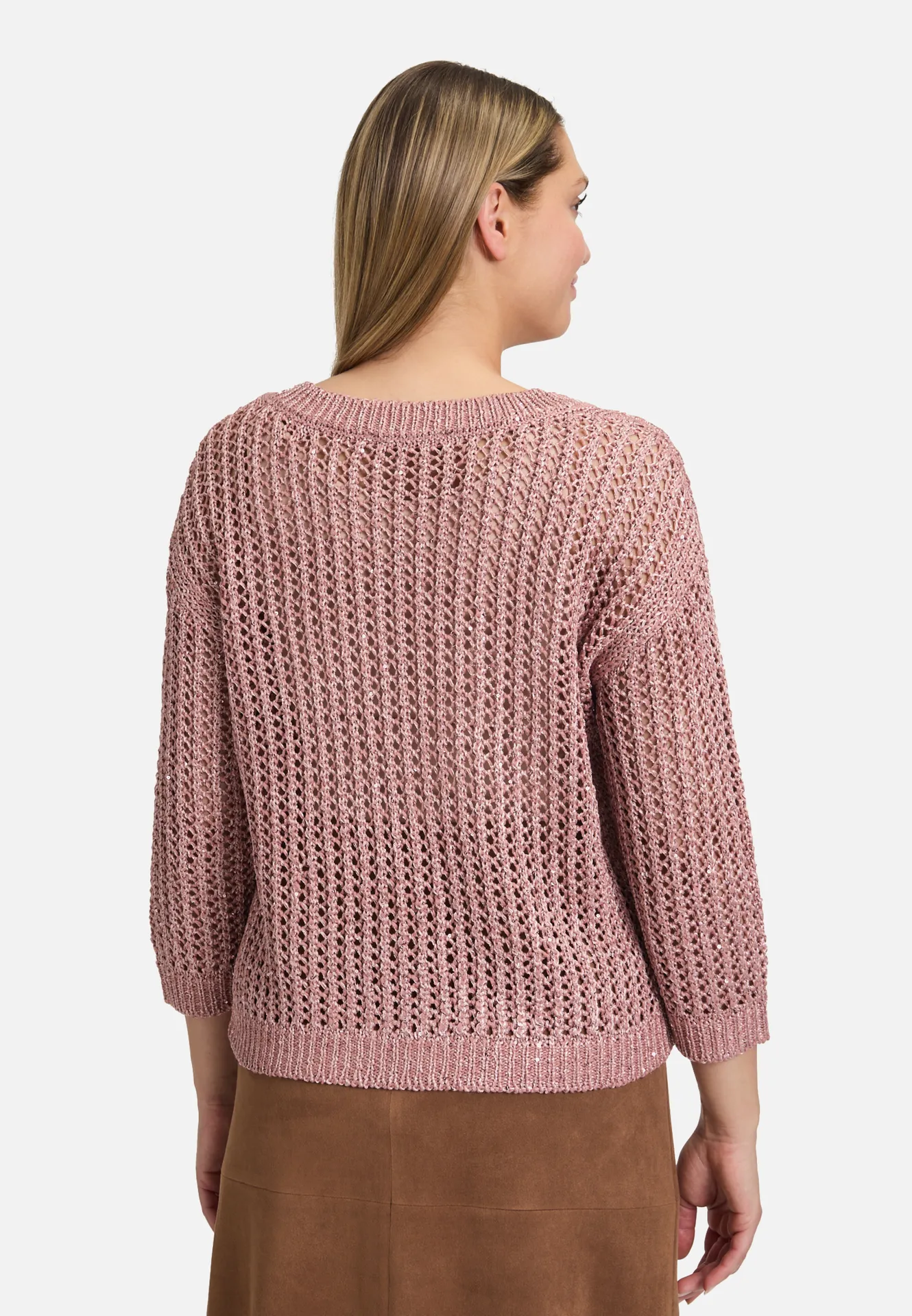 Lochstrick-Pullover mit Pailletten Lochstrick-Pullover mit Pailletten