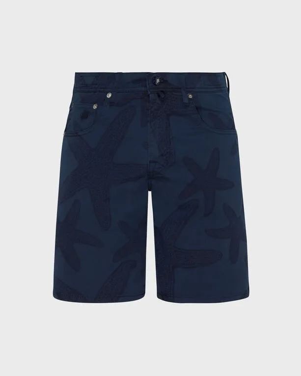 Vilebrequin - Gabardine-bermudashorts Mit Starfish Darkening-print Für Herren - Bermuda - Garonne - Blau - Größe 36 Vilebrequin - Gabardine-bermudashorts Mit Starfish Darkening-print Für Herren - Bermuda - Garonne - Blau - Größe 36
