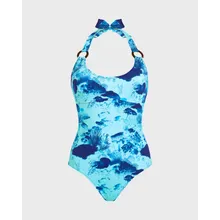 Vilebrequin - Coral Reef Neckholder-badeanzug Für Damen - Bademode - Fire - Blau - Größe XL Vilebrequin - Coral Reef Neckholder-badeanzug Für Damen - Bademode - Fire - Blau - Größe XL