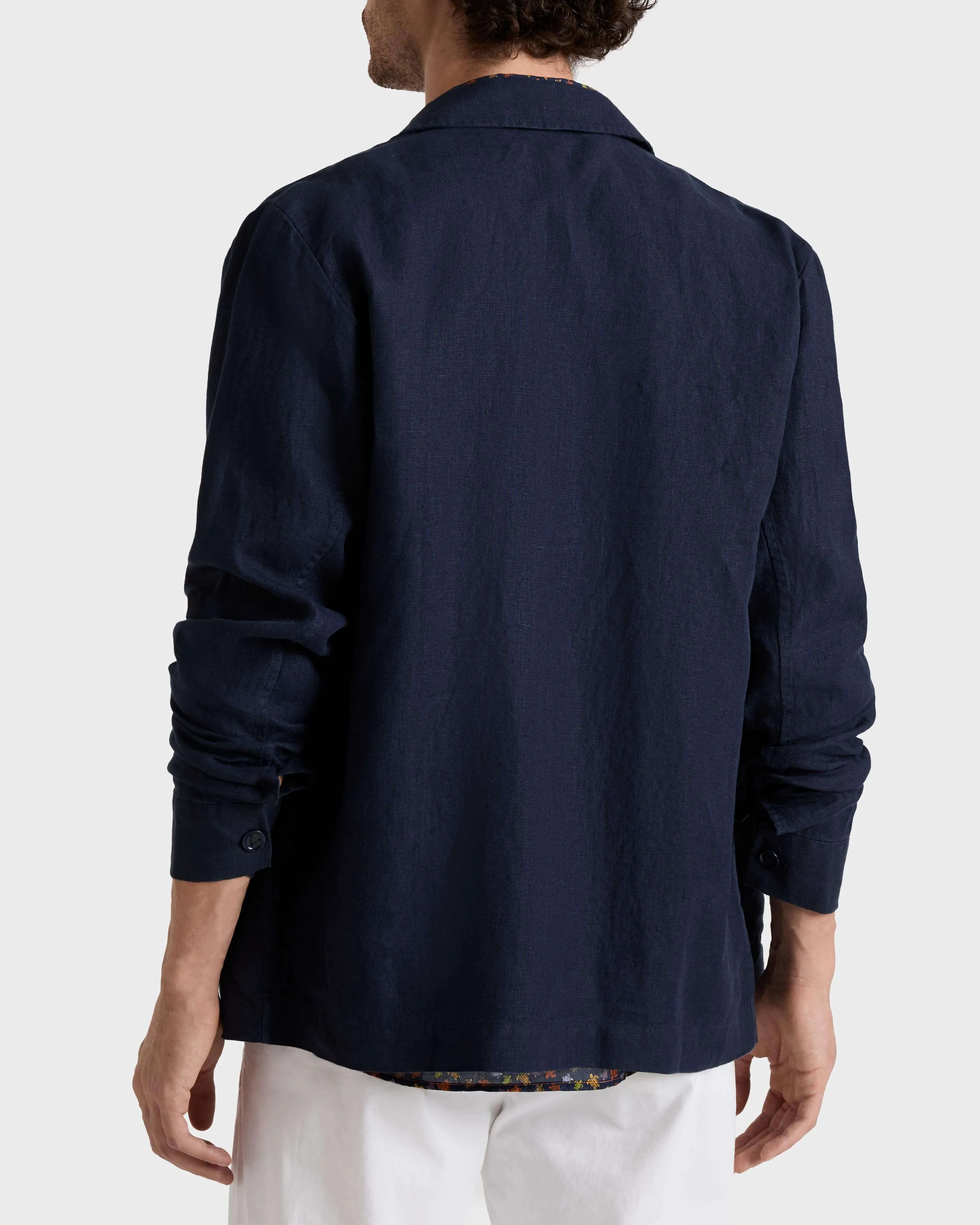 Vilebrequin - Herren-leinen-overshirt Uni - Jacke - Corentin - Blau - Größe XXL – Bild 4