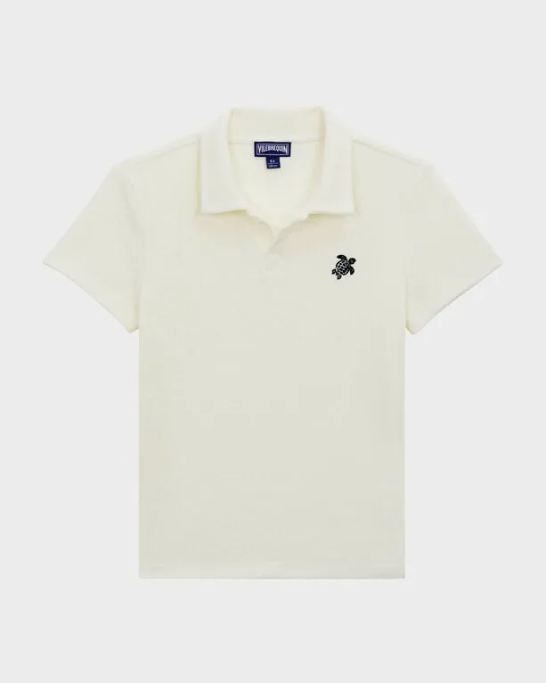 Vilebrequin - Frottee-polohemd Mit Aufgestickter Schildkröte Für Jungen - Polohemd - Gill - Weiss - Größe 10 Vilebrequin - Frottee-polohemd Mit Aufgestickter Schildkröte Für Jungen - Polohemd - Gill - Weiss - Größe 10