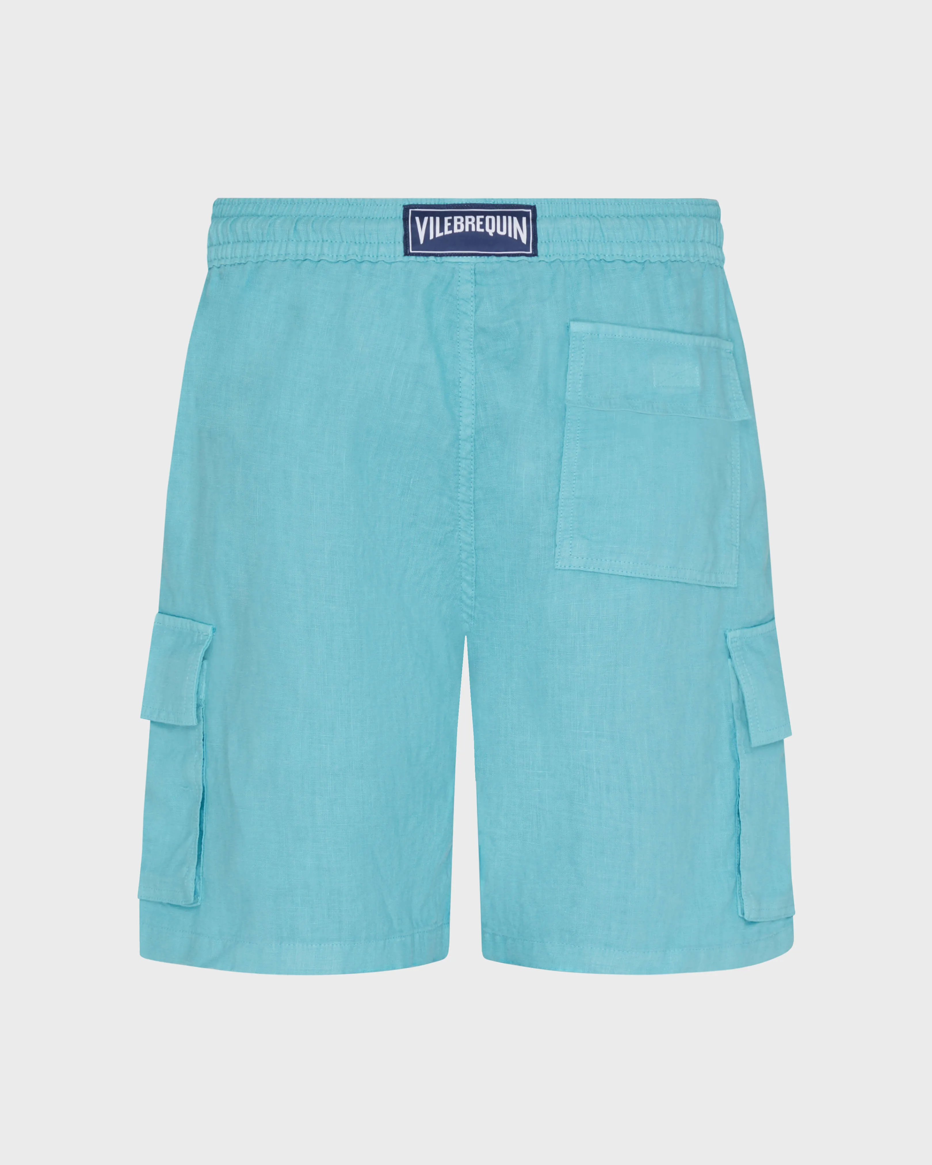 Vilebrequin - Einfarbige Leinen-bermudashorts Mit Cargotaschen Für Herren - Bermuda - Baie - Violett - Größe XXL – Bild 2