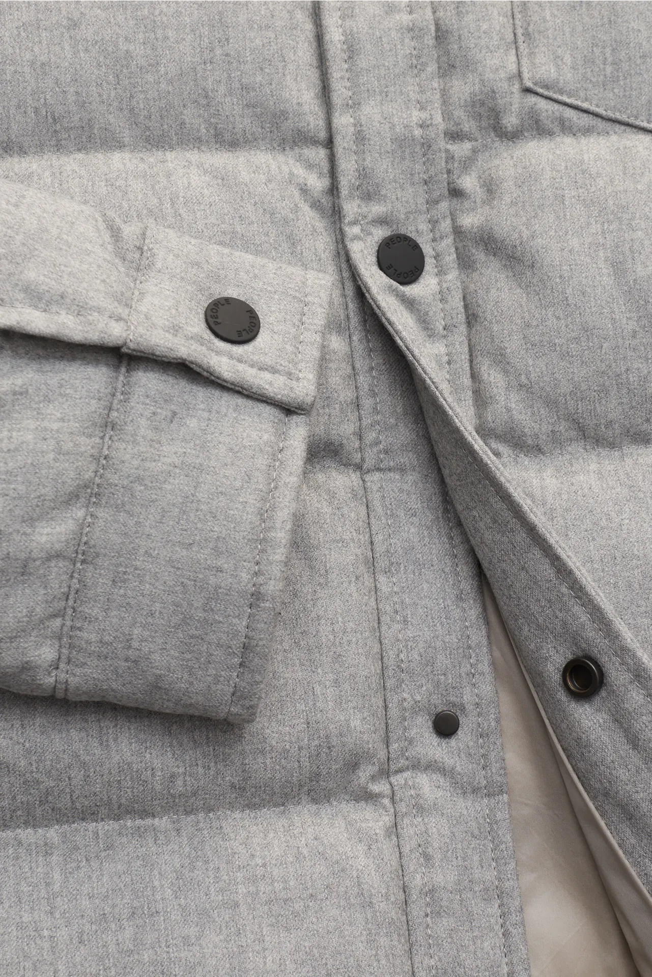 People of Shibuya - Herren - Daunen-Overshirt 'Aver' grau meliert – Bild 4